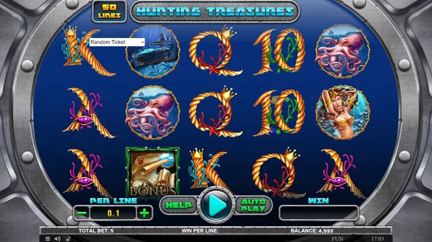 Gameplay of the Hunting Treasures slot